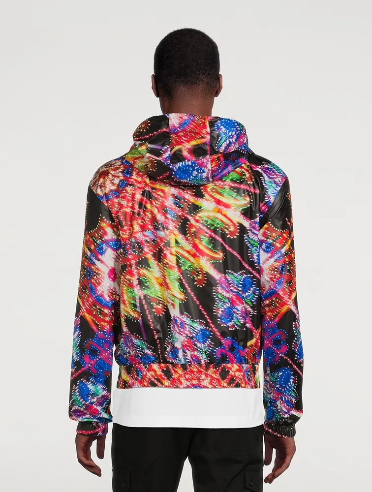 Hooded Zip Jacket In Illumination Print