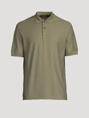 Cotton And Silk Short-Sleeve Polo Shirt