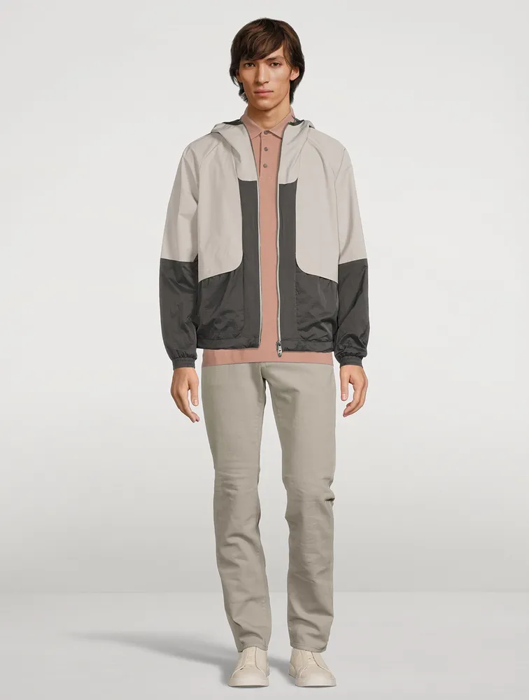 Nylon Zip Jacket With Hood