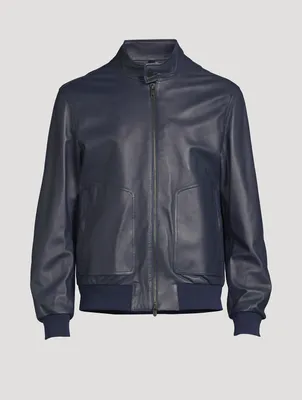 Leather Zip Blouson Jacket