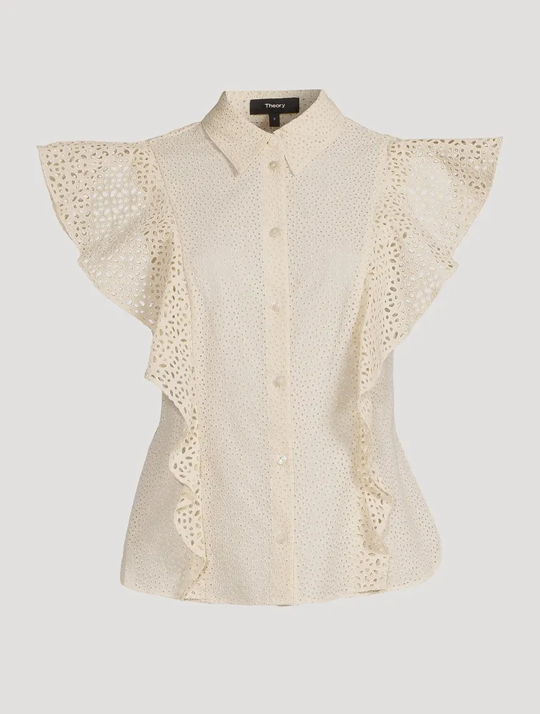 Embroidered Ruffled Shirt