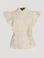 Embroidered Ruffled Shirt