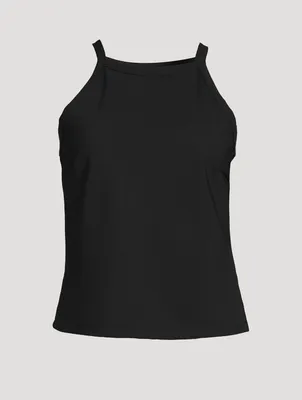 Cropped Precision Ponte Halter Top