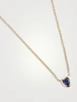 14K Gold Sapphire Heart Necklace