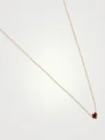 14K Gold Ruby Heart Necklace