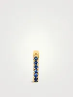 Mini 14K Gold Huggie Hoop Earring With Sapphire