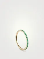 14K Gold Eternity Stack Ring With Emeralds