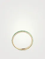 14K Gold Eternity Stack Ring With Emeralds