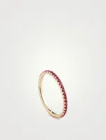 14K Gold Eternity Stack Ring With Ruby