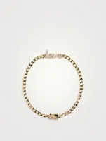 14K Gold Love Curb Chain Bracelet With Diamonds