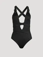 Seaquest V-Neck One-Piece Swimsuit