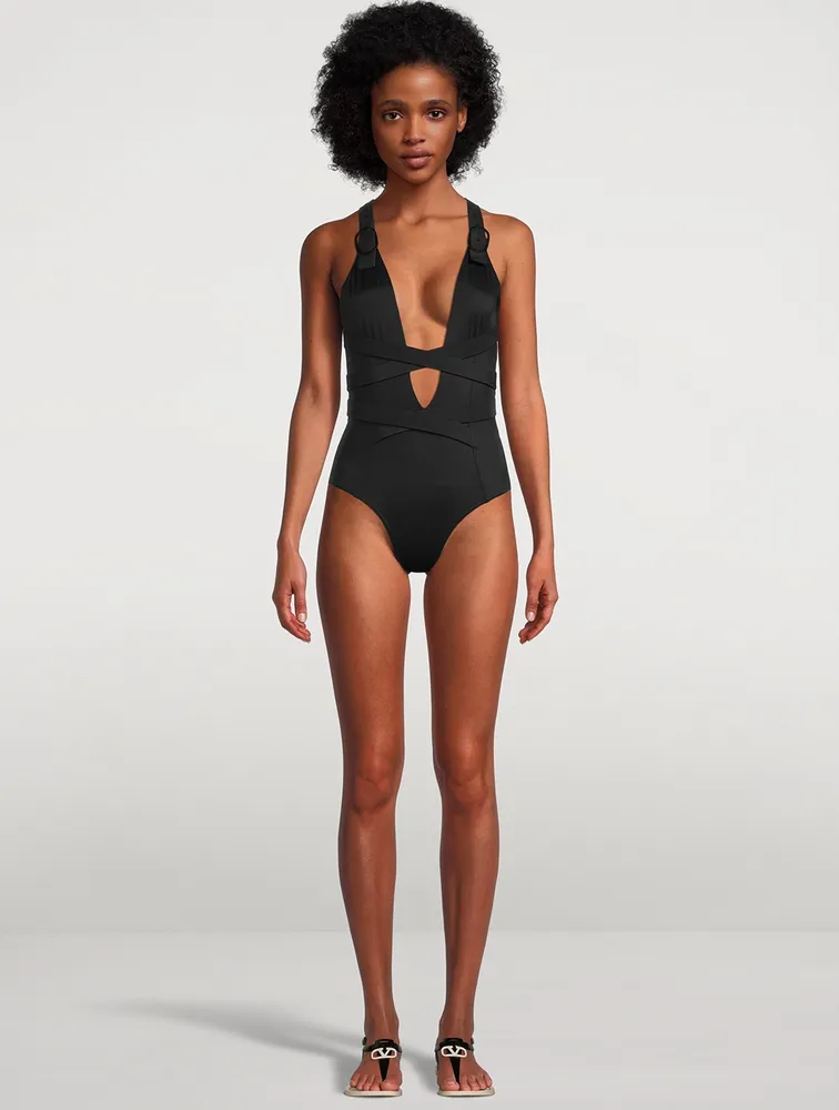 Seaquest V-Neck One-Piece Swimsuit