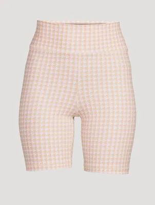 Dance Spin Bike Shorts In Houndstooth Print