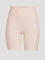 Dance Spin Bike Shorts In Houndstooth Print