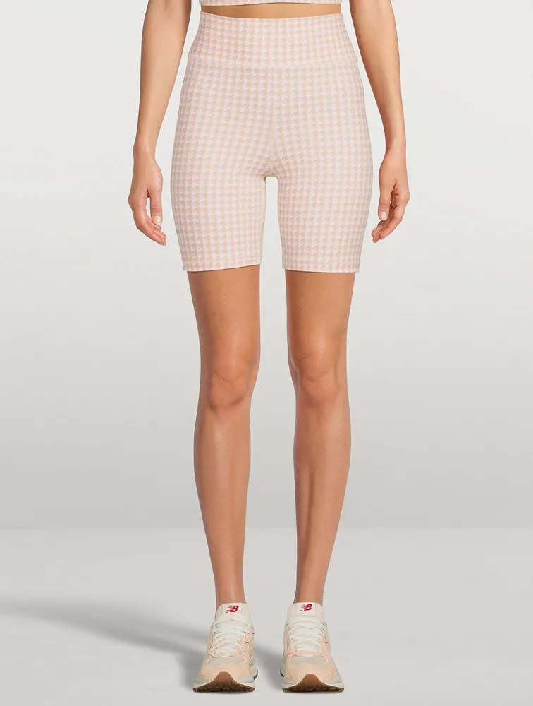 Dance Spin Bike Shorts In Houndstooth Print