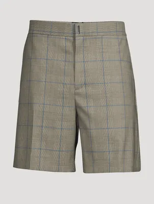 Wool Bermuda Shorts In Prince Of Wales Print