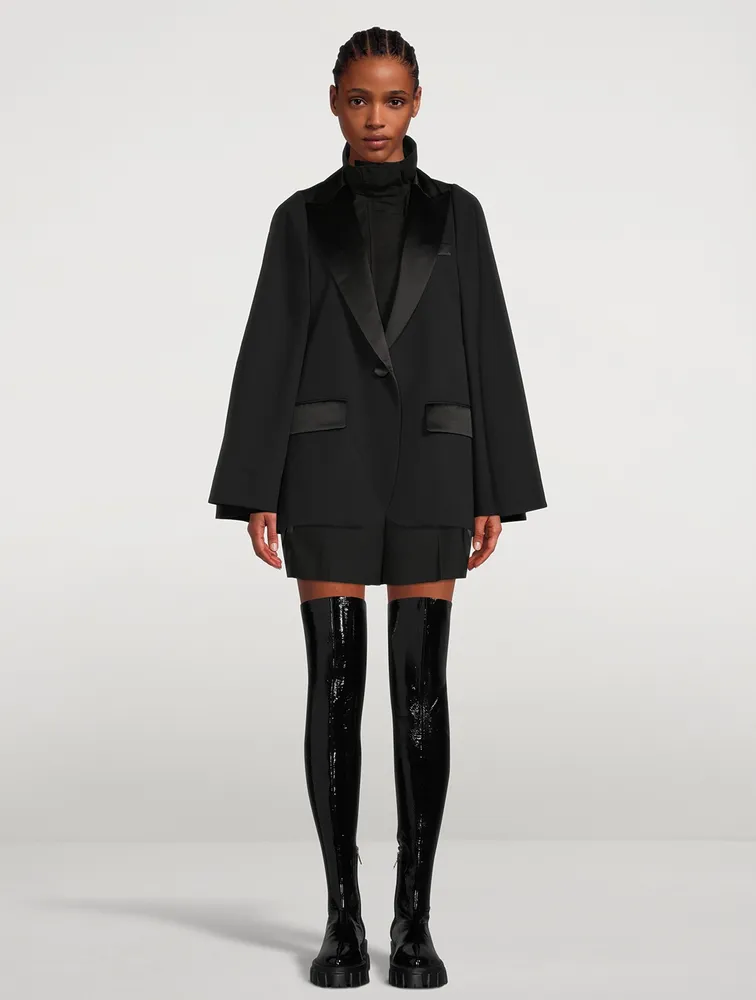 SACAI Suiting Mix Tuxedo Cape