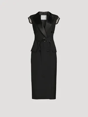 Belted Suiting Sheath Dress