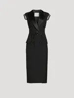 Belted Suiting Sheath Dress