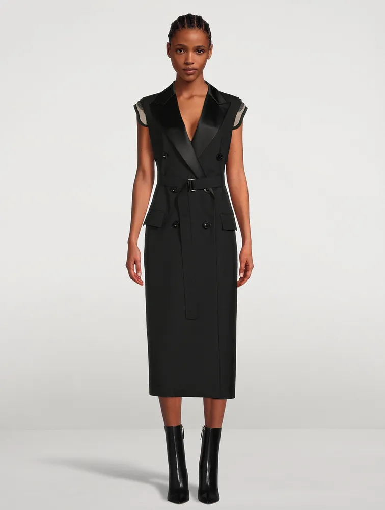 Belted Suiting Sheath Dress