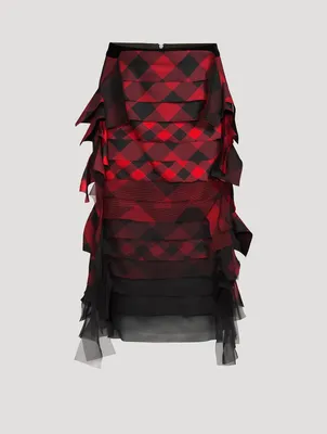 Buffalo Check Ombré Midi Skirt