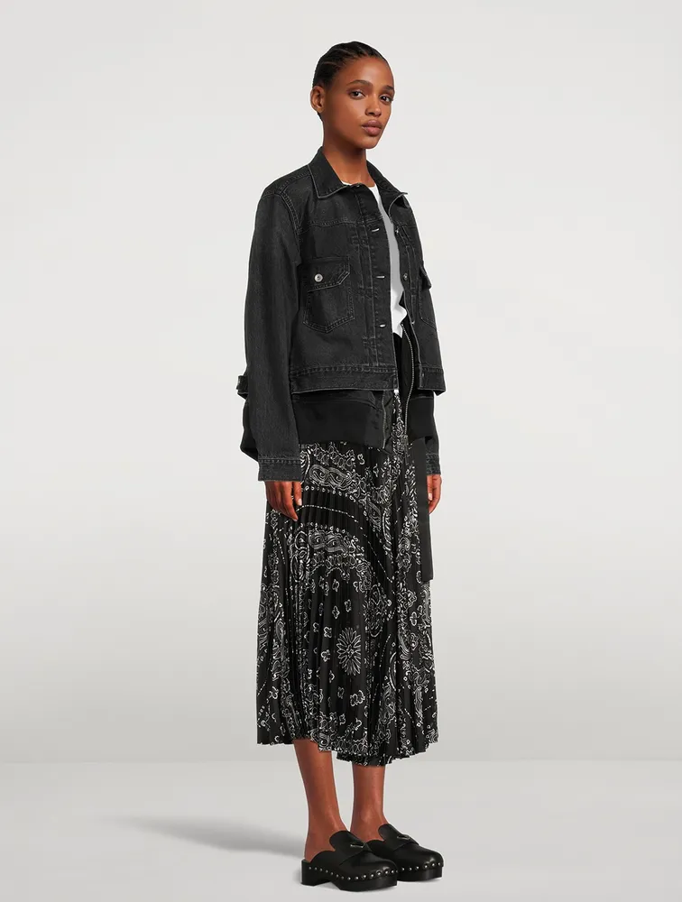 Denim x Nylon Twill Mix Blouson Trucker Jacket