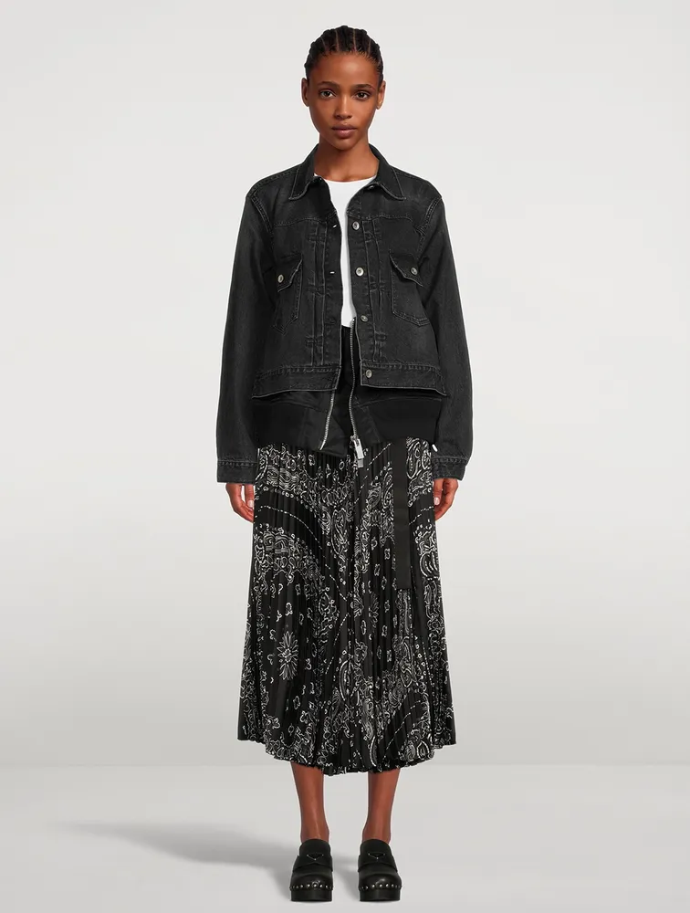 Denim x Nylon Twill Mix Blouson Trucker Jacket