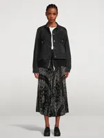 Denim x Nylon Twill Mix Blouson Trucker Jacket