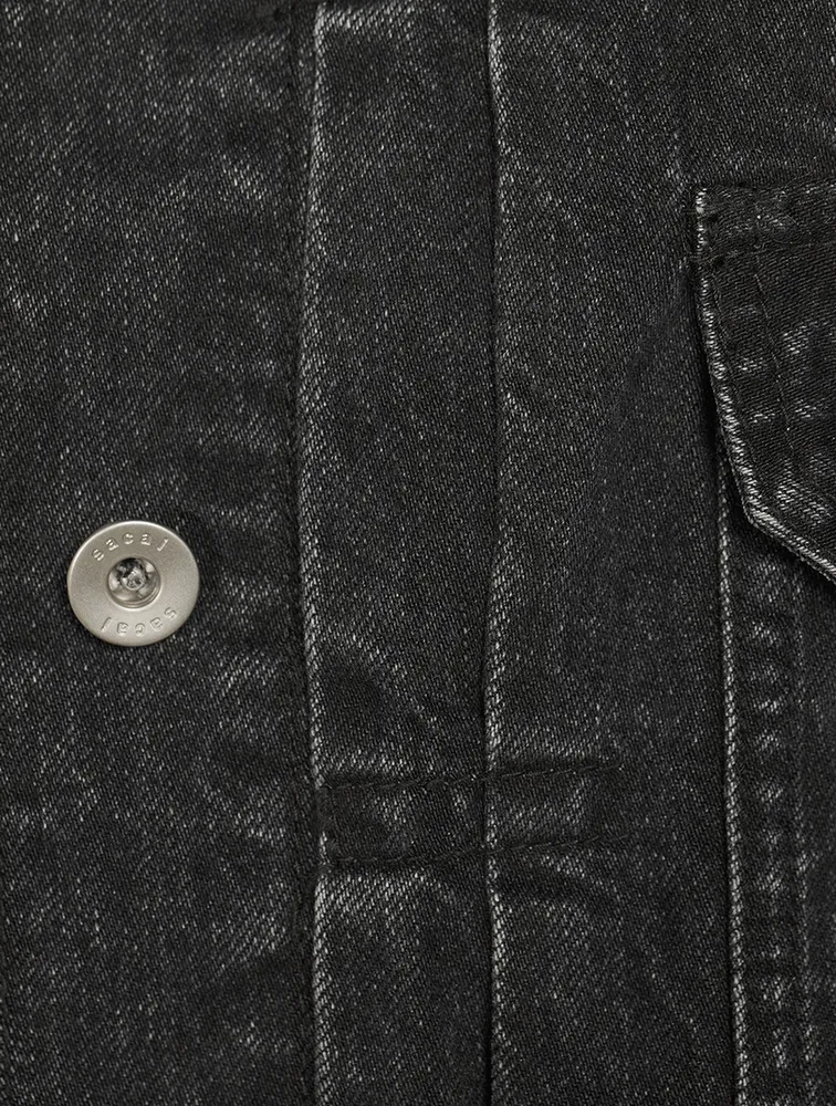Denim x Nylon Twill Mix Blouson Trucker Jacket