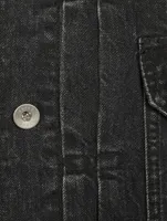 Denim x Nylon Twill Mix Blouson Trucker Jacket