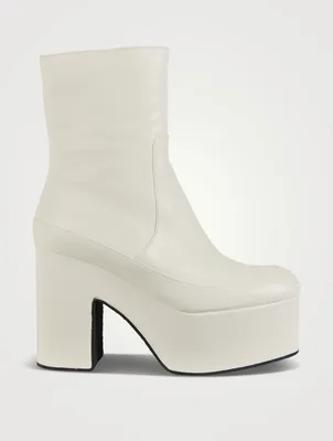 Leather Platform Ankle Boots