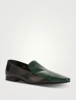 Colourblock Leather Loafers