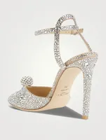 Sacora 100 Crystal-Embellished Leather Heeled Sandals