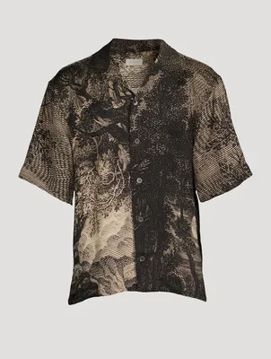 Cassi Camp Shirt Snake Print