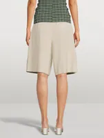 Belted Melange Suiting Shorts