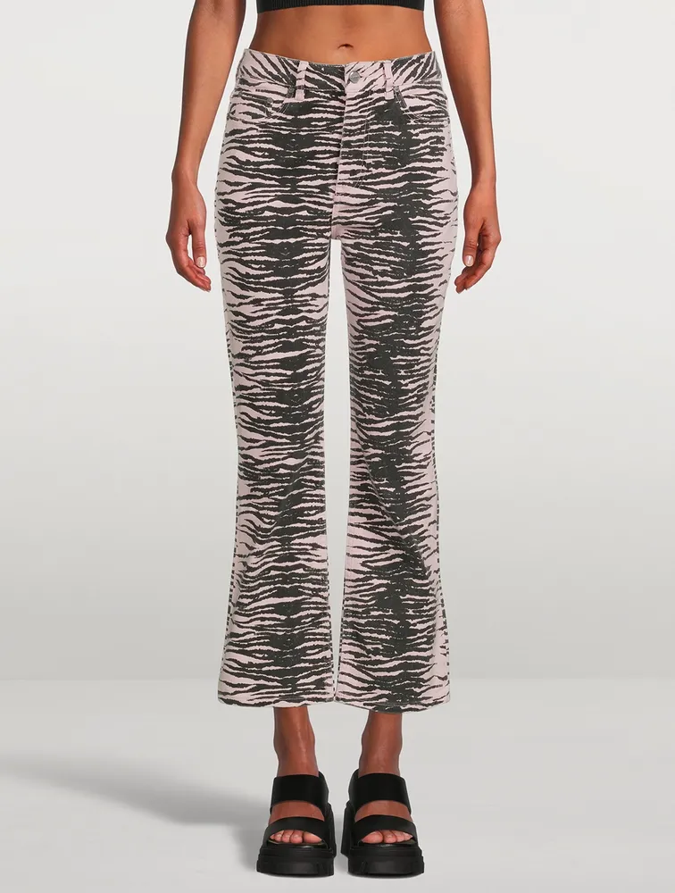 Betzy Cropped Jeans Tiger Stripe Print