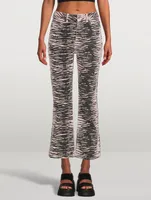 Betzy Cropped Jeans Tiger Stripe Print