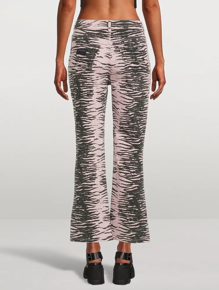 Betzy Cropped Jeans Tiger Stripe Print