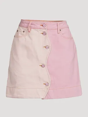 Colourblock Denim Mini Skirt