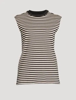 Perfect Cut-Off T-Shirt Stripe Print