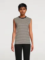 Perfect Cut-Off T-Shirt Stripe Print