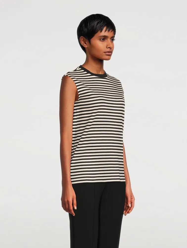 Perfect Cut-Off T-Shirt Stripe Print