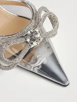 Double Bow Crystal PVC Mules