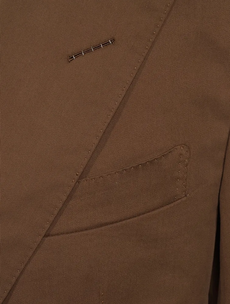 Shelton Cotton And Cashmere Peak Lapel Jacket