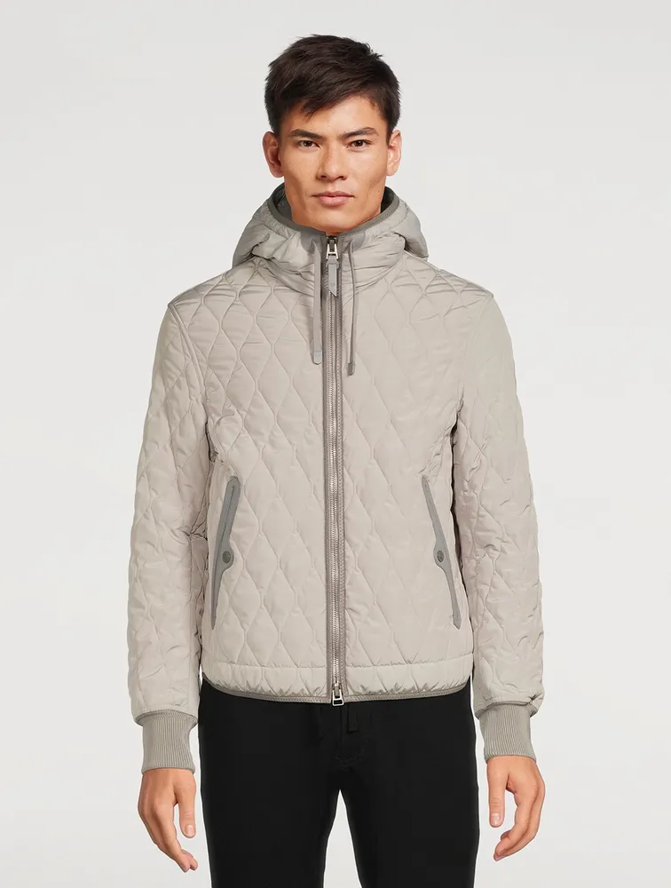 Diamond Quilted Jacket With Hood