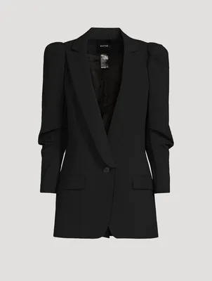 Scrunch-Sleeve Blazer