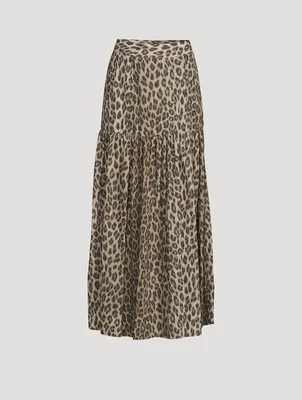 Drop-Waist Skirt In Leopard Print