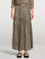 Drop-Waist Skirt In Leopard Print