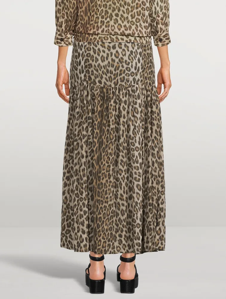 Drop-Waist Skirt In Leopard Print