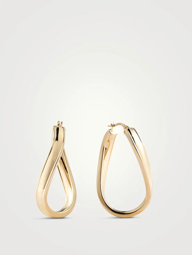 Vintage 14K Gold Twist Hoop Earrings